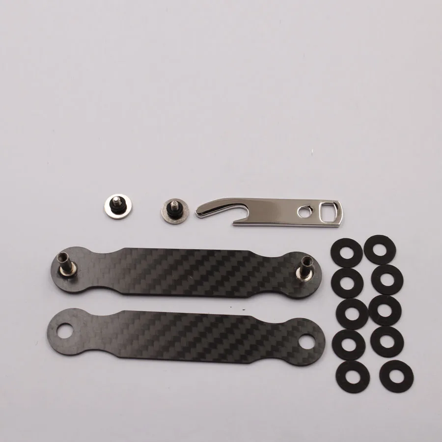 Compact Carbon Keychain organizer Holder Real Leather Man Wallet Gift Set