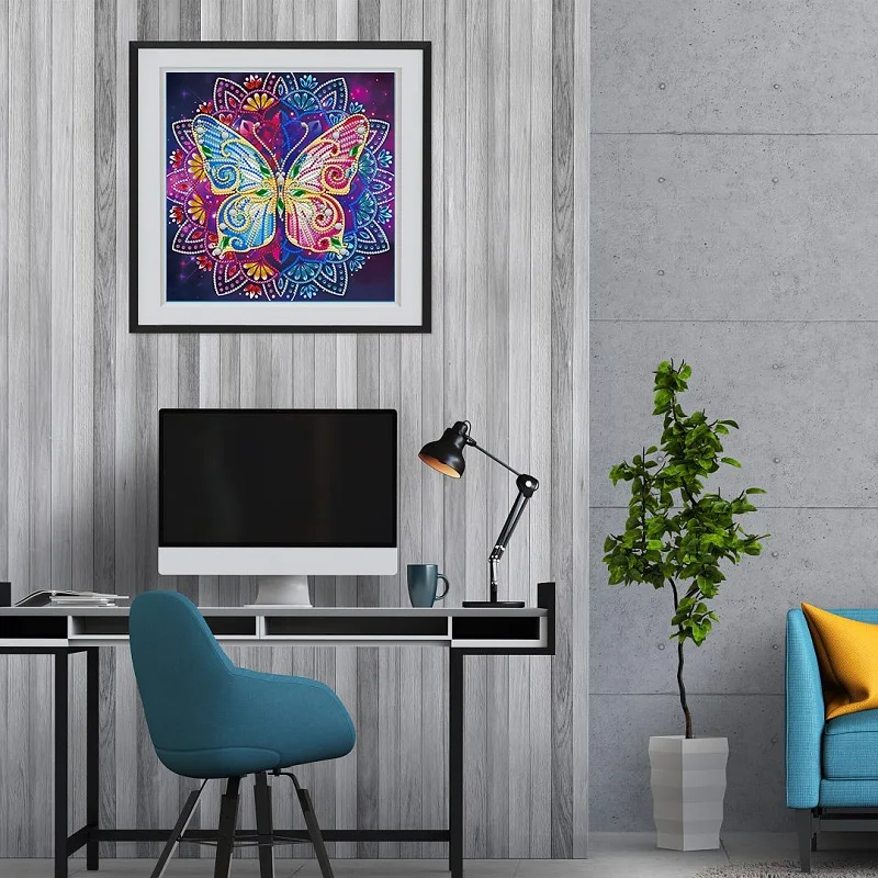 Hot Selling Butterfly Flower Pattern Creative Handmade Gifts Luminous 5d Diy Diamond Painting Butterfly