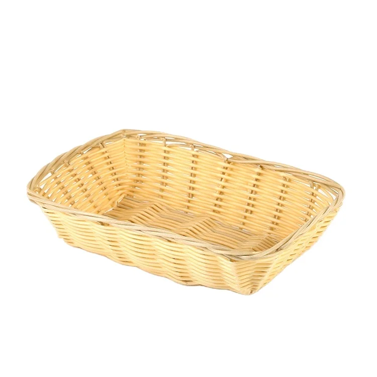 Food grade PP rattan fruit /bread basket display in supermarket