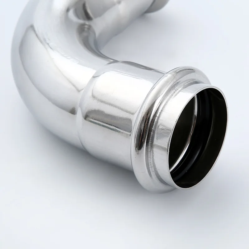 China Manufacturers Customized DN15-DN100 SS304 Stainless Steel Pipe Fittings 90 Degree Elbow Press Quick Connect Pipe Fitting
