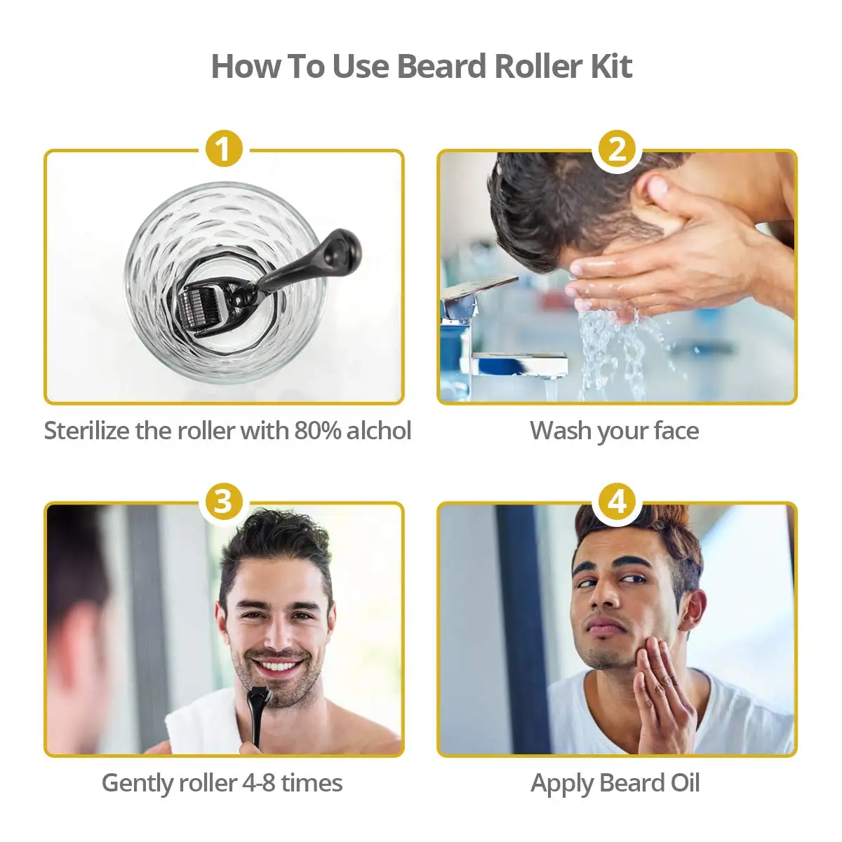 Beard Grooming Trimming Care Kit Best beard oil price derma Roller Serum Balm comb Beard Growth kit