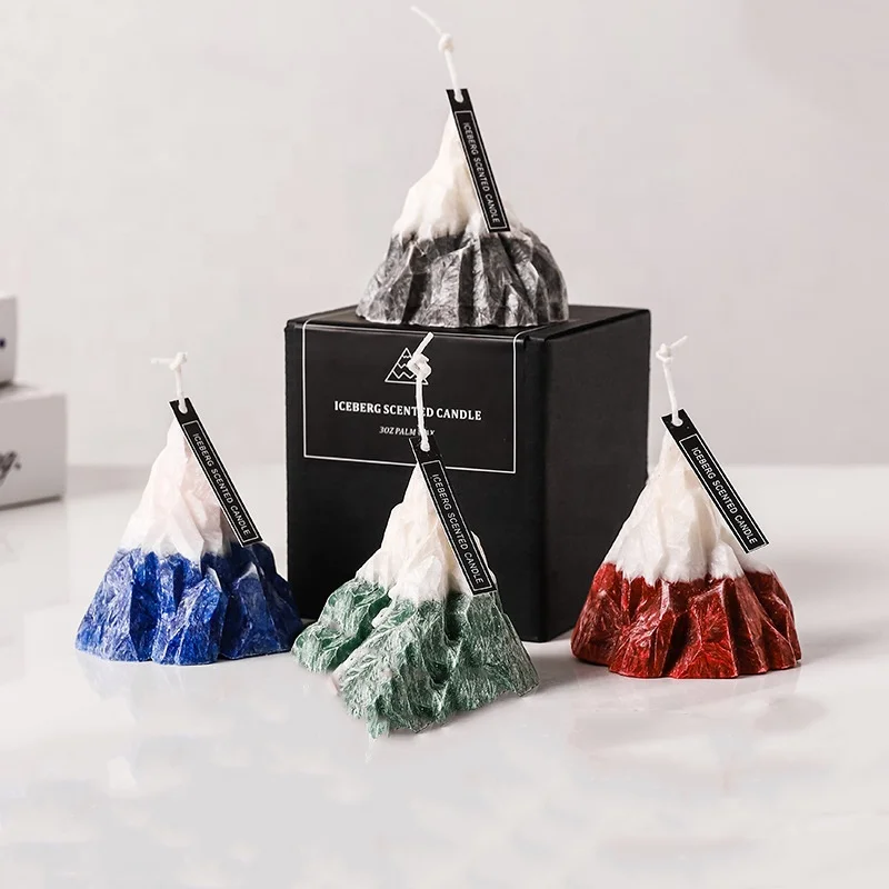 Best Sale Volcanic Shape Scented Candle Glass Jar Indoor Furnishings Ice Wax Nordic Creative