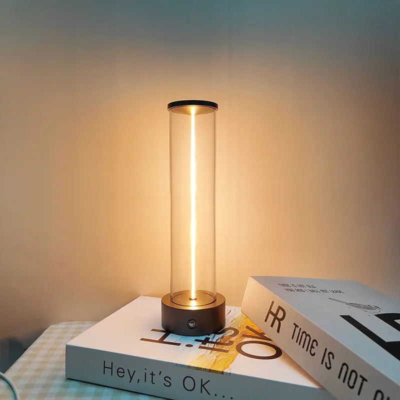 Nightstand Lights Minimalist Cordless Desk Lamp Touch Dimmable Quantum Wire Atmosphere Magnet Led Night Light