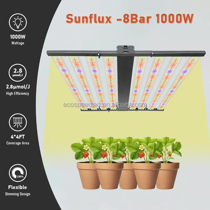 EcospeedLED multiple channels spectrum adjustable growing 1000 watt led grow light for indoor plant