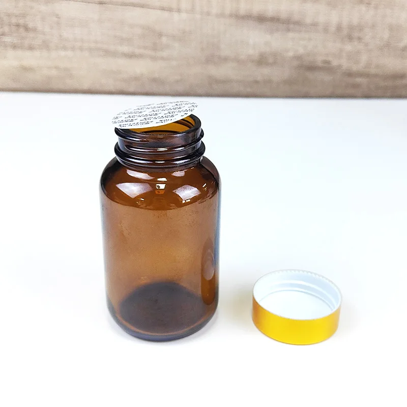 Wide Mouth 100CC 120cc Pill Supplement Capsule Glass Bottle with internal thread Cap 100ml Glass Bottle for Health Product Use