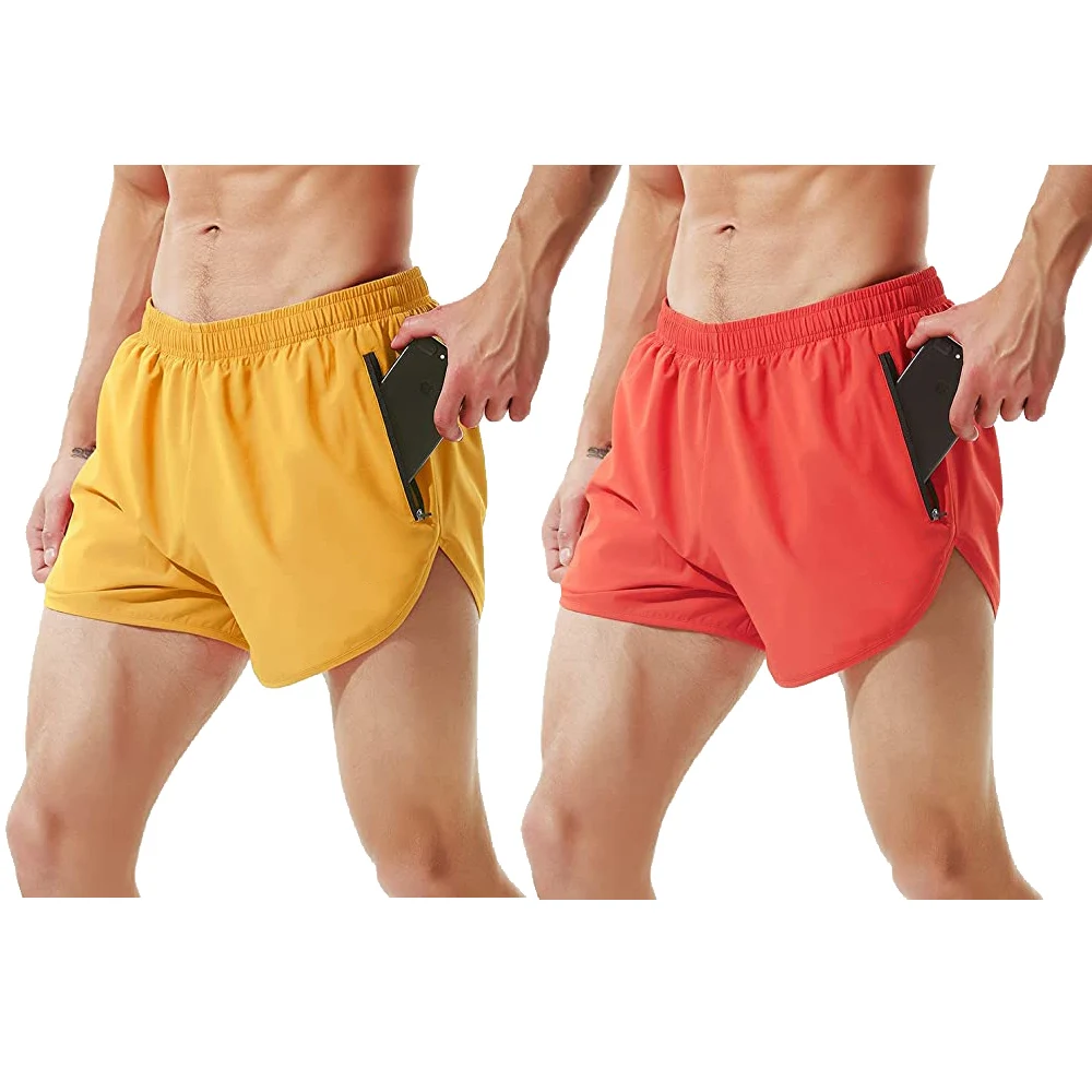 Custom Mens Running Training Shorts With Pocket Workout  Gym Sports Male Fitness Jogging Training Running Shorts men