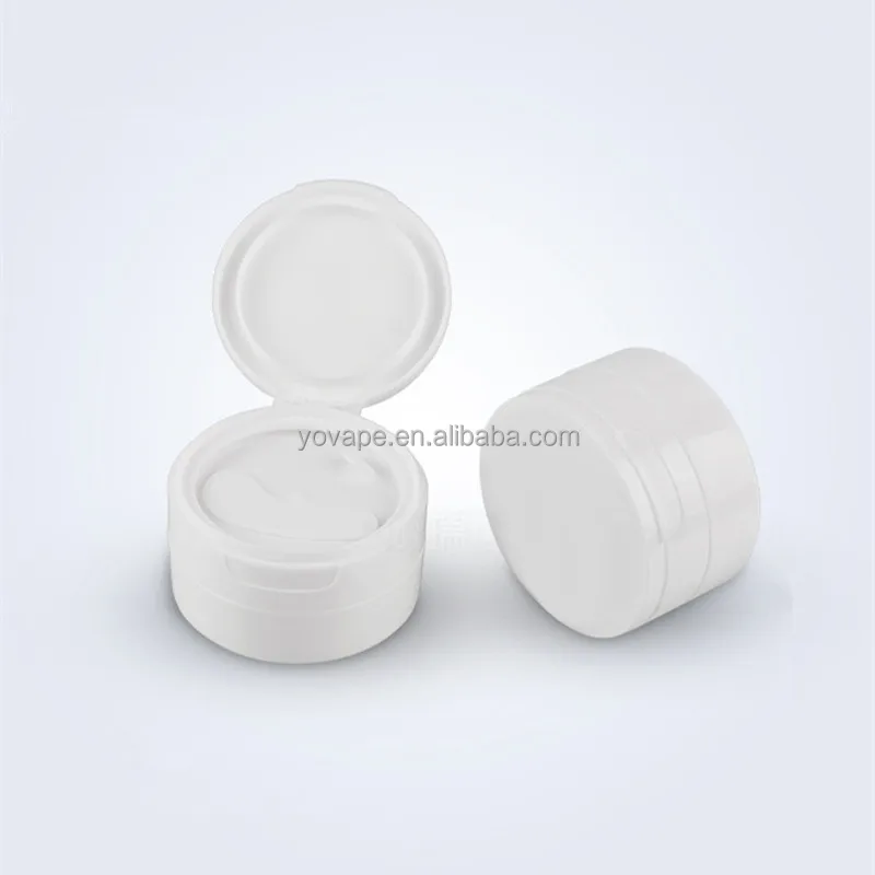 Luxury 50g 50ml 50 gram 100 ml 100g cream cosmetic empty PP white wide mouth plastic toothpaste powder jars with flip top lid