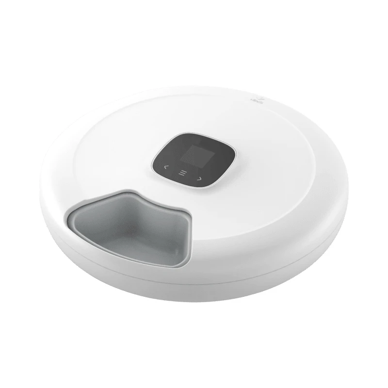 6 in 1 Automatic Pet Feeder Intelligent App Push Notification Timed Slow Feeder Bowl for Cats Dogs Paw protection design White