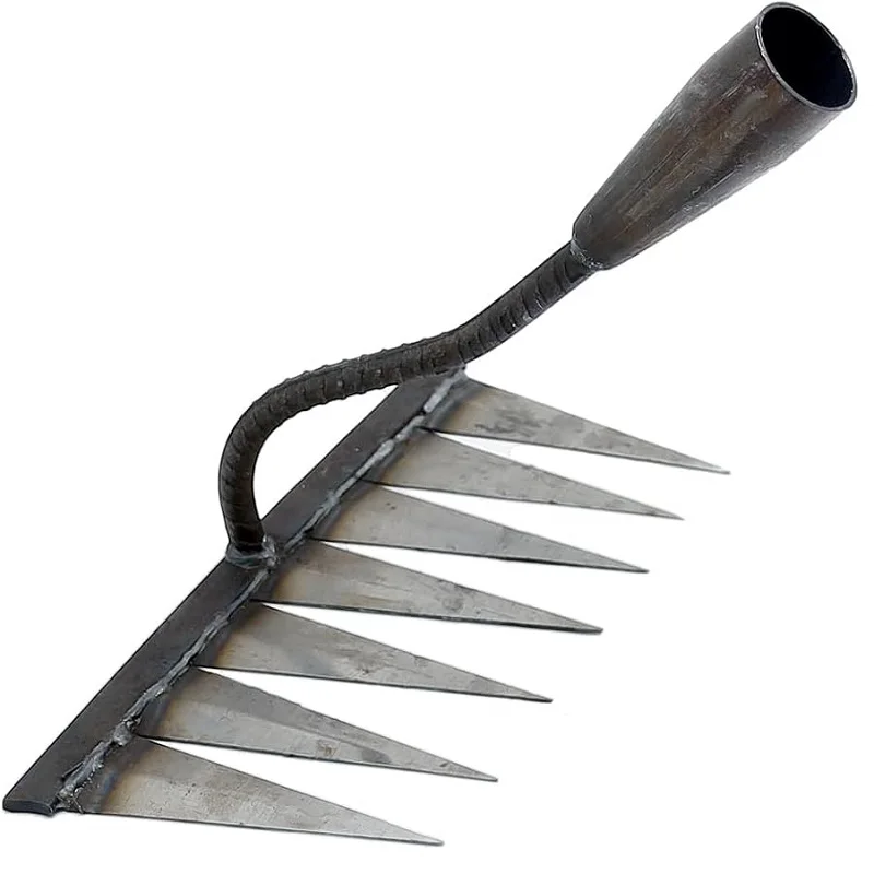 Practical tool for garden beds catching pulling weeds&shallow roots sturdy strong cultivating soil V-shaped prongs weeding rakes