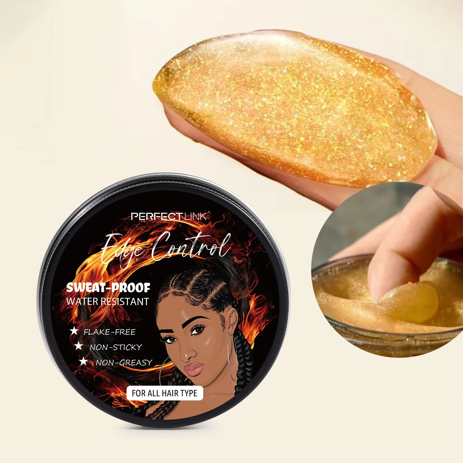 Free Sample Private Label Pink Anti Frizz Hair Styling Wax Pomade Long Lasting Strong Hold Edge Control Gel Products
