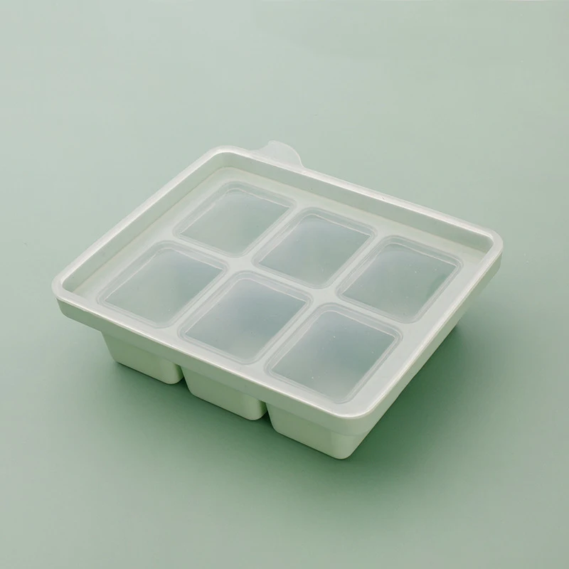 Bpa free food grade Model 4 Compartments with Silicone Lid Easy-release Silicone Ice Cube Tray
