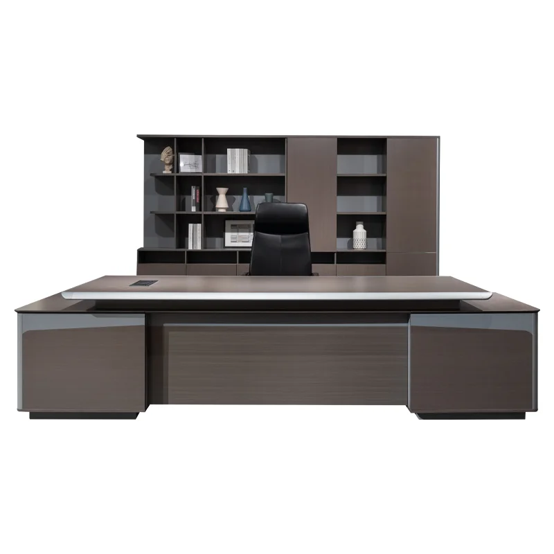 Aluminium Alloy Welt Luxury Executive Office desks Design Office Desk Office Table Furniture for Manager Table And Chair Set