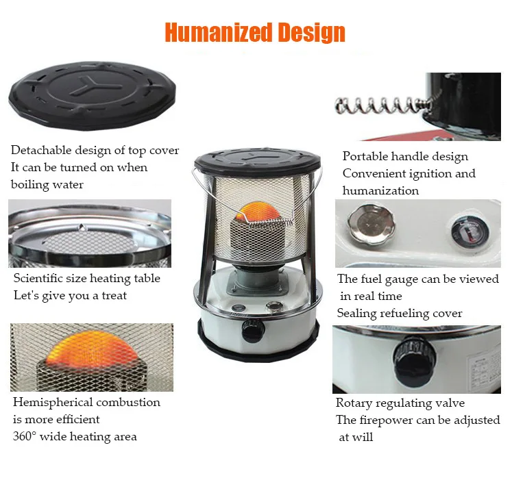 Tip-over Protection Safety Device Big Tank Room Indoor Portable Japan Turbo Kerosene oil Heater
