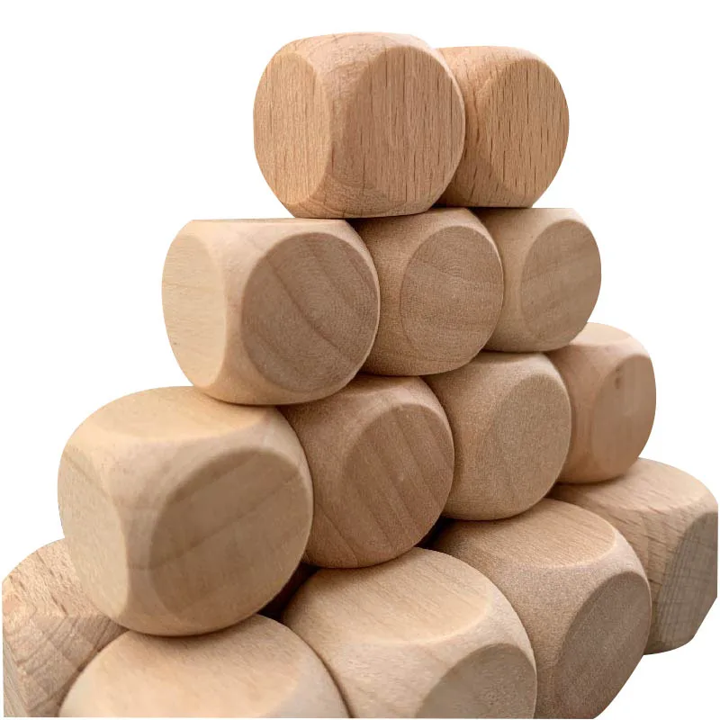 Custom Cheap Wooden Blocks Toy Square Cubes Unfinished Wood Blocks For Kids