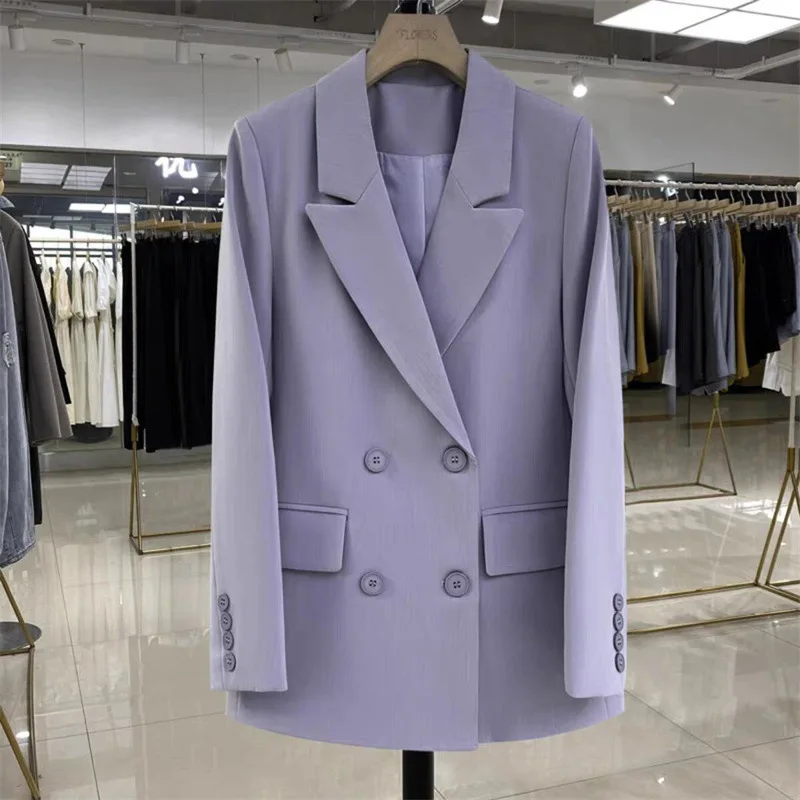 S-3XL  Versatile suit jacket New design style solid color top Temperament double breasted casual small suit