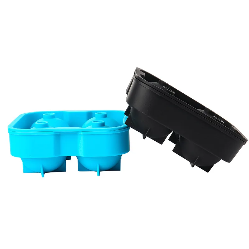 BPA Free Cube Eco-Friendly Silicone Ice Ball Mold Tray Round Tool with Funnel Whiskey Drinks Cocktail Coffee Bar Party