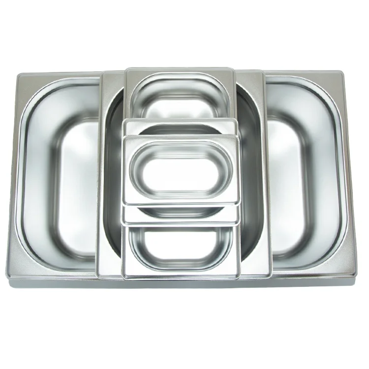 1/1 1/2 1/3 1/4 1/6 1/9 2/3 Customized Available Multi Sizes 304 Stainless Steel Kitchen Steam European Style Gn Pan