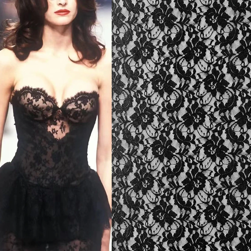 Factory manufacturer custom french stretct fabrics lace dress lace clothes fabric suppliers lace flower geometric