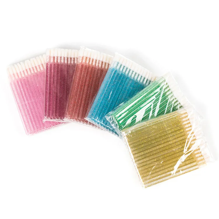 Wholesale 50pcs Glitter Lip Brush Makeup Lipstick Lip Gloss Wands Applicators Disposable Lip Brush
