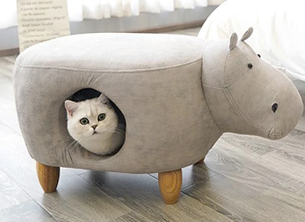 Modern design kids animal ottoman stool for kids and children animal shape stool support custom