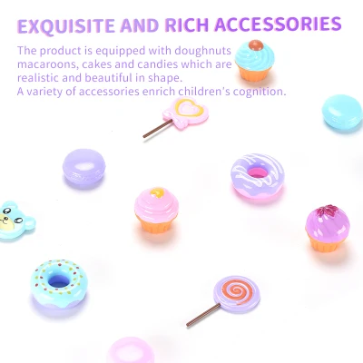 Kids play house Cake Candy donuts cart toy Pretend Play Food Dessert shop Set Toy for trolley kitchen