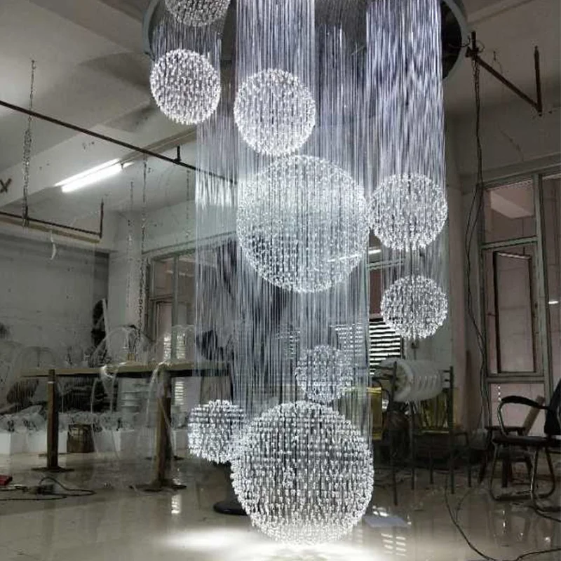 customized art museum text modeling lighting 3D fiber optic chandelier