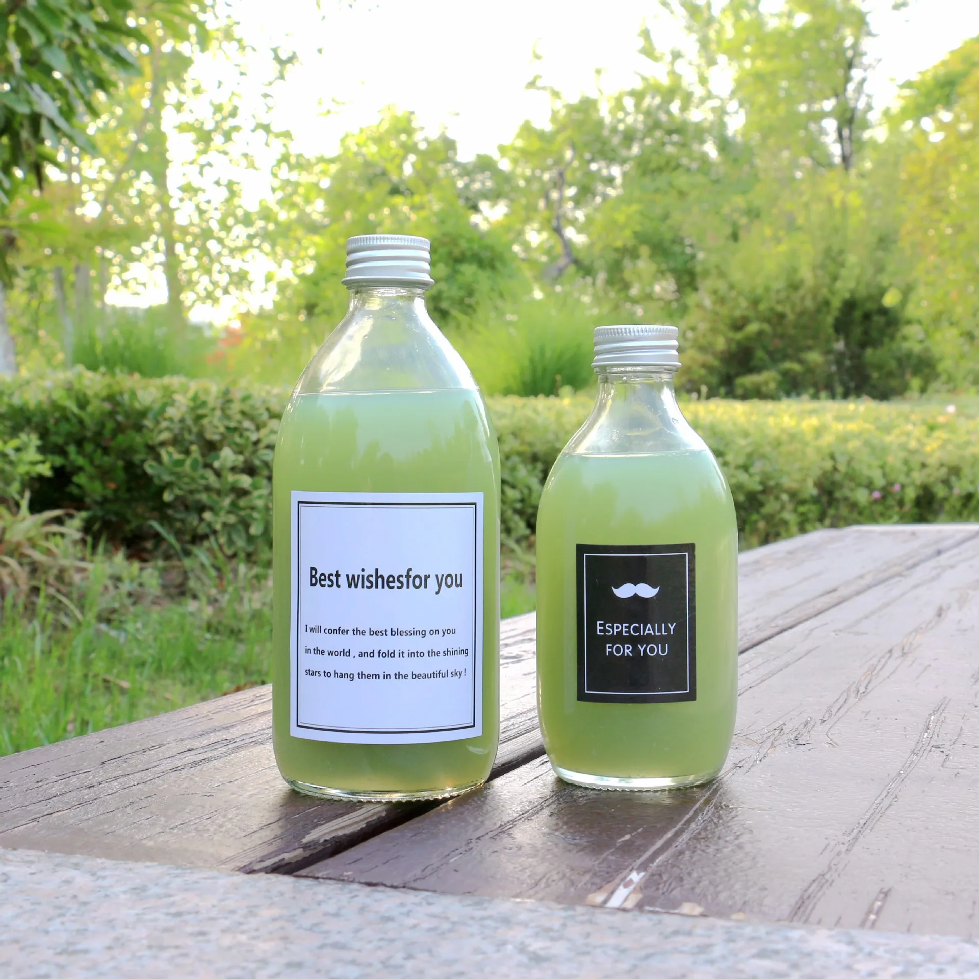 Clear 500ml Boston Round Water Juice Voss Drinking Metal Top Cheap With Metal Lids Juicing Bottle Glass Juice Bottles BJ1