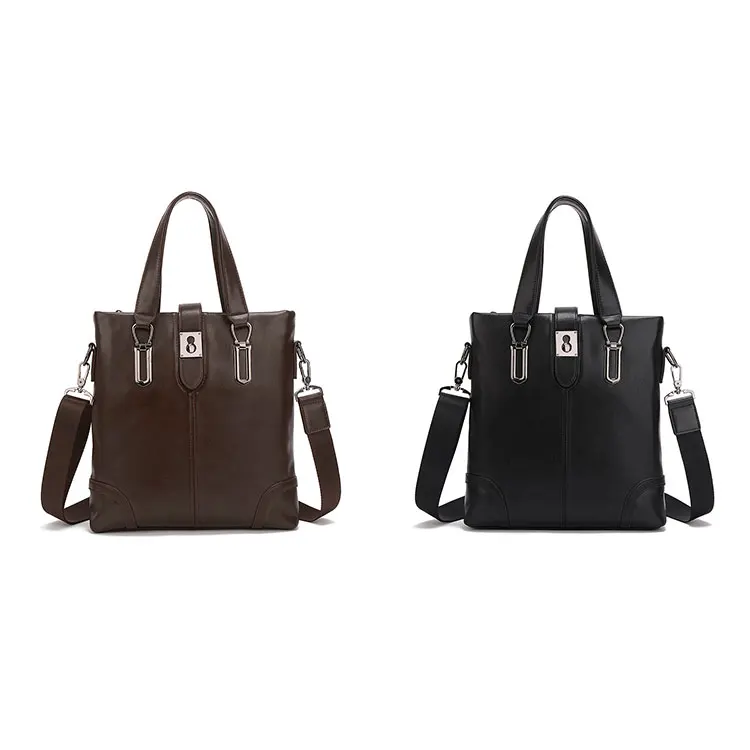 Hot selling leather briefcase  for men new design top quality men shoulder leather briefcases