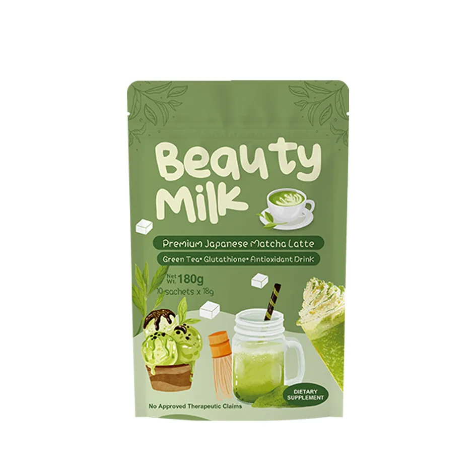 Milk Tea Flavor Powder with a Variety of Fruits Matcha Mango Lychee Bubble Tea Drinks Including Banana Cantaloupe Strawberry