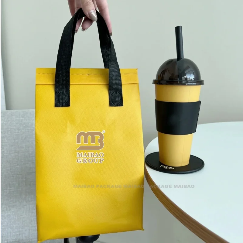 Carrier Shopping Thermal Custom Logo Printed Bottom Factory Cheap Low Price Packaging Bags Non-woven Tote Packaging Cooler Bag
