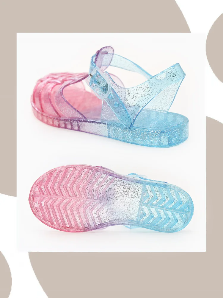 Children child toddler candy summer kids anti-slip girls princess jelly shoes baby outdoor with Child-friendly Feature