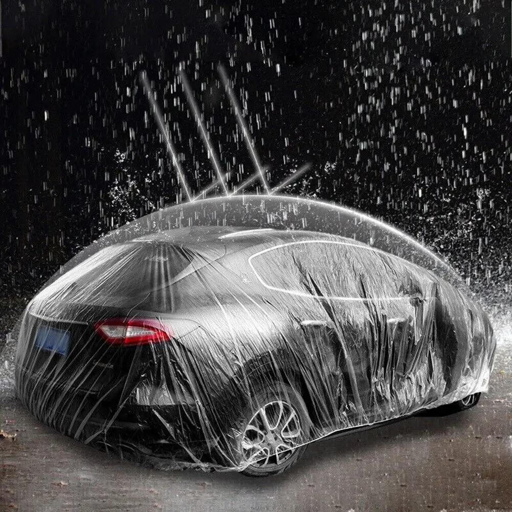 Universal Car Cover/Dustproof Waterproof/Plastic PE Rainproof Protect Disposable