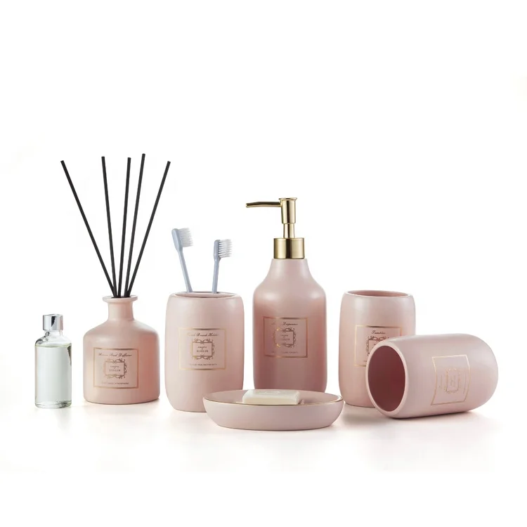 Новые товары для дома набор из 6 керамических круглых аксессуаров ванной комнаты