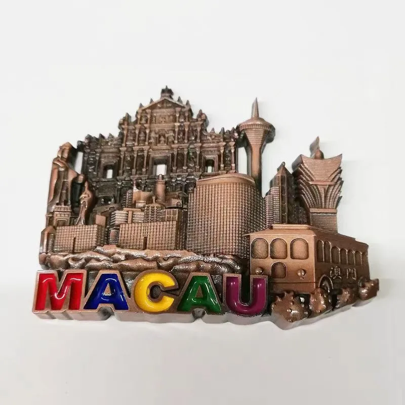 3D metal Fridge Magnets Embossed three-dimensional Russian tourist building fridge magnets