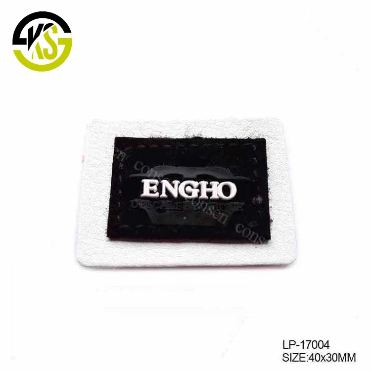 Stylish handmade jeans made label custom embossed leather patch for coat