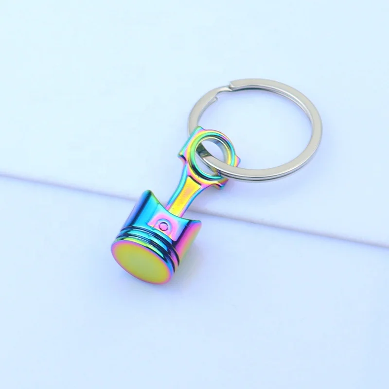 Engine Piston Turbo Car Part Keychain Automotive Car Gift Key Chain Ring
