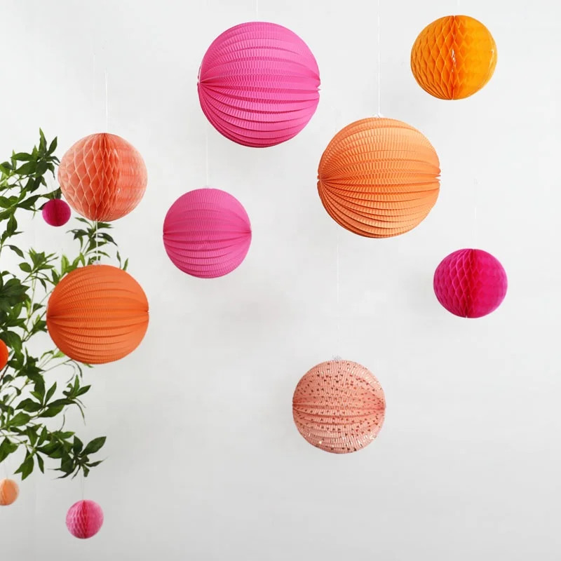 EAST TERN Wholesales Paper Lantern Tissue Paper Honeycomb Ball for Shopping Mall Nursery School Party Decorative