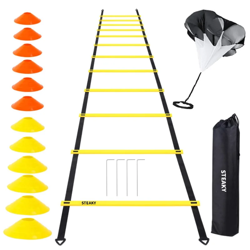 High Quality Fitness Equipment Cones Set Exercises Team Sports Quickness Speed Training Agility Ladder Wholesale