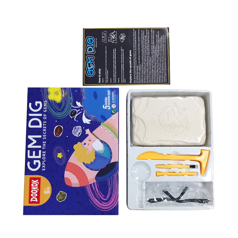K6607 Wholesale Educational Toy Child Excavation Gem Dig Kit Science Kits