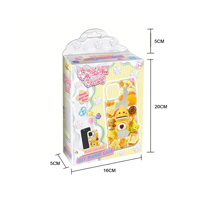 Accept Custom color cream glue icing clay glue slime whipped simulation cream DIY decoration kit for phone case