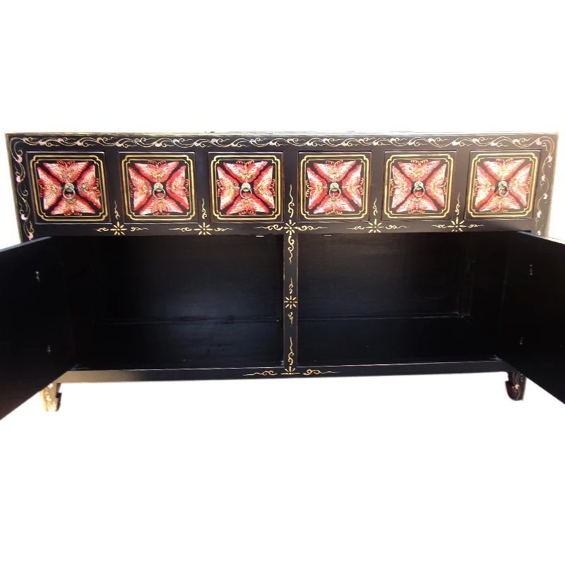 Chinese classic vintage style reclaimed wood hand natural antique Painting Cd Cabinet