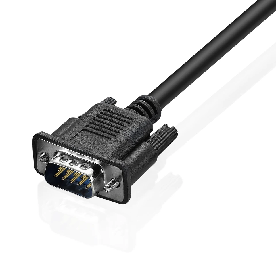 Serial Cable DB9 RS232 Black Copper DB9 Male to Male RS232 Extension  Serial Null Modem Cable M/M 9 pin RS232