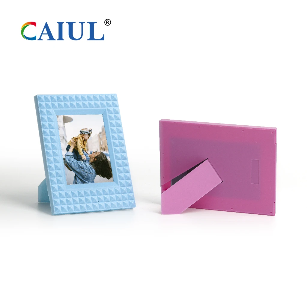 Wholesale 3inch ABS Colorful Transparent Photo Frame Sublimation Birthday Photo Frames Christmas  for Instax mini Picture Frame