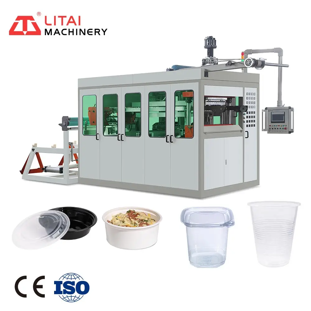 Automatic Plastic Tray Disposable PP Container Bowl Box Lid Thermoforming Machine