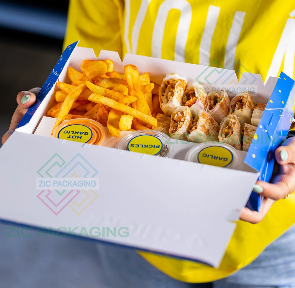 Takeout Korean Fried Chicken Nugget Fry Fast Dip Packaging Fast Food Containers Paper Lunch Box custom bakery boxes