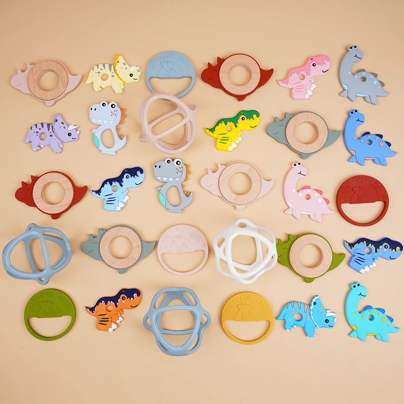 OEM ODM Manufacturer Silicone Baby Teethers Rubber Toy Chewable Teething Toys Silicone Baby Teether