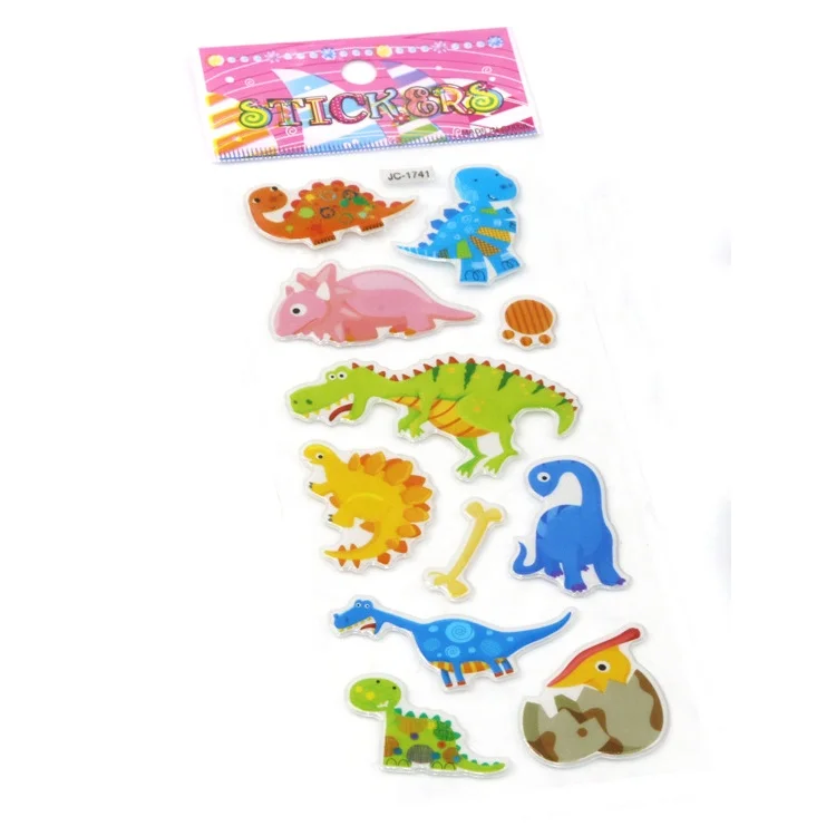 Kids Gift Party Favors 3D Puffy Bubble Dinosaur Sticker