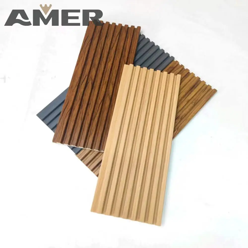 Amer Factory Price 150mm  Width Wall PS Panel  Home Decoration PS Wall Panels  Charcoal  Panels