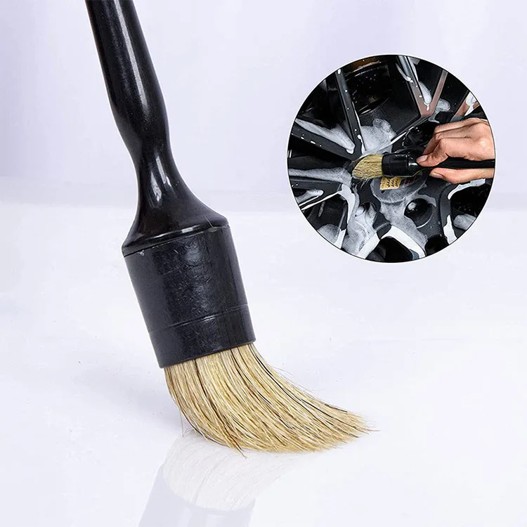 High quality hog Hair interior cleaning wash wheel brush set 5pcs car gap detailing brush set