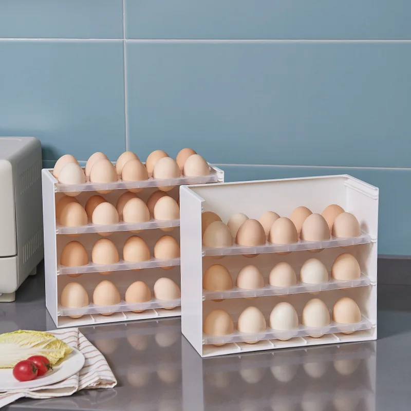 Multi Layer Fridge Plastic Egg Storage Box Holder Egg Organizers Tray